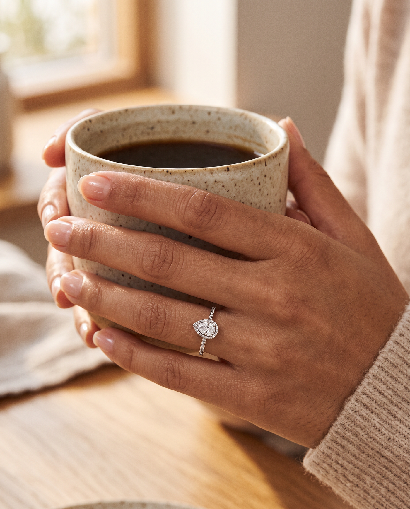 Anillo Selene con café